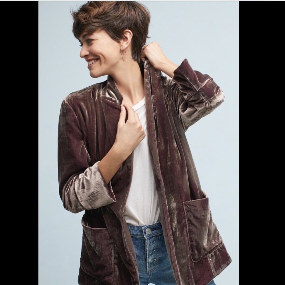 Cartonnier Iridescent Crushed Velvet Blazer S - Picture 6 of 8